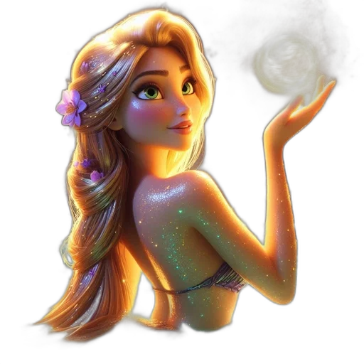 dress, jewelry, staff, crown transparent PNG cut-out