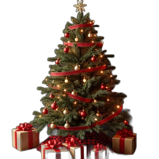 tree, christmas, gifts, mesh transparent PNG cut-out