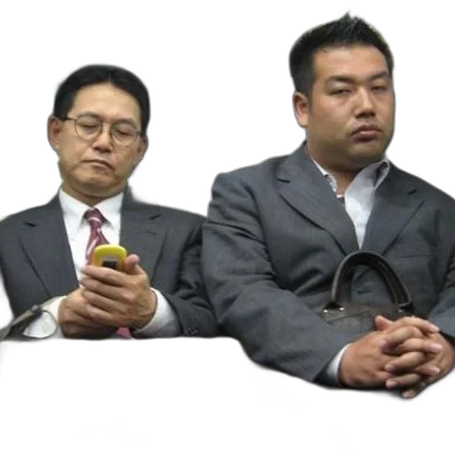 staff, two, men, suits transparent PNG cut-out