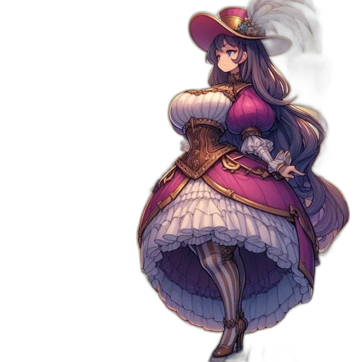 dress, hat, staff, crown transparent PNG cut-out