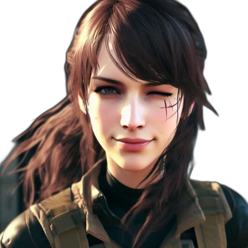 face, jacket, weapon, photorealistic transparent PNG cut-out