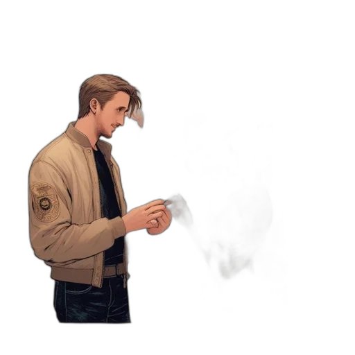 jacket, weapon, robot, staff transparent PNG cut-out