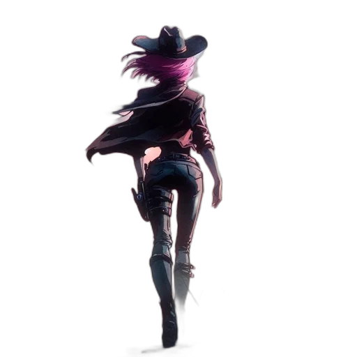 jacket, hat, staff, robot transparent PNG cut-out