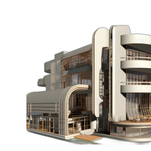 building, 3d render, concept art, photorealistic transparent PNG cut-out