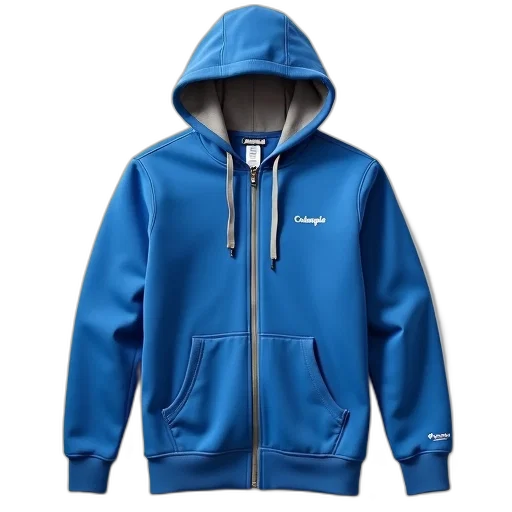 jacket, 3d render, blue, hoodie transparent PNG cut-out