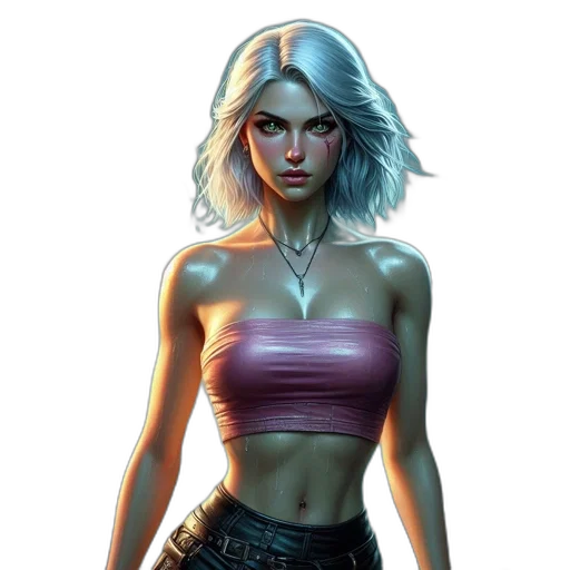 comic book art, concept art, fantasy art, cyberpunk transparent PNG cut-out