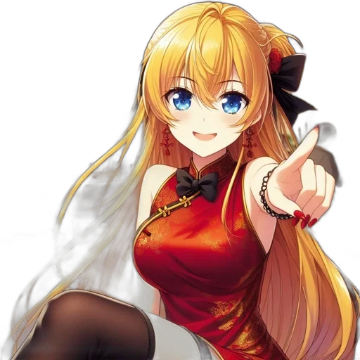 dress, staff, dragon, weapon transparent PNG cut-out