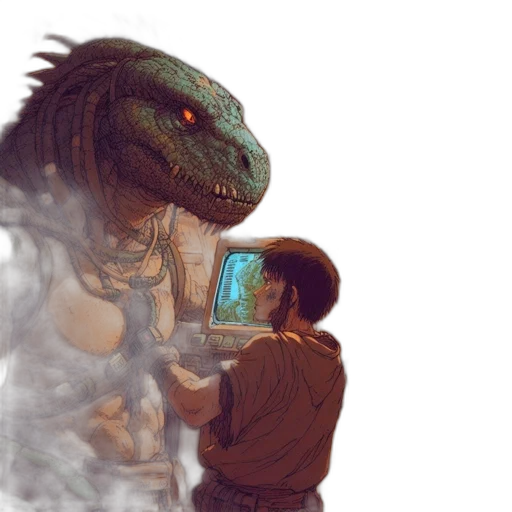 dragon, creature, mask, robot transparent PNG cut-out