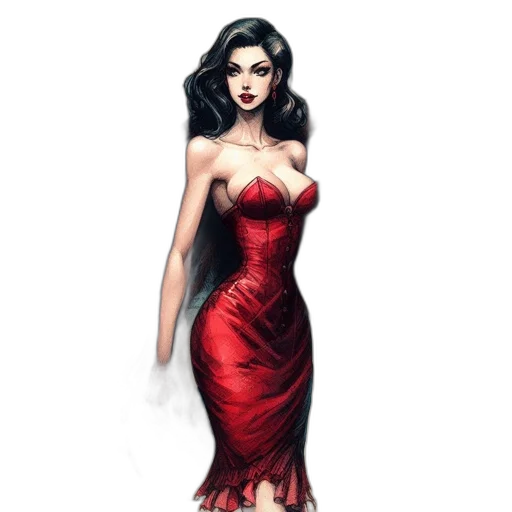 dress, jewelry, fantasy art, comic book art transparent PNG cut-out