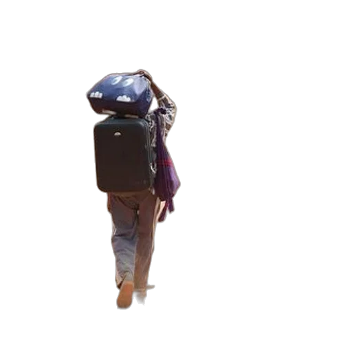 jacket, hat, umbrella, staff transparent PNG cut-out