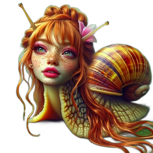 creature, hair, fantasy art, photorealistic transparent PNG cut-out