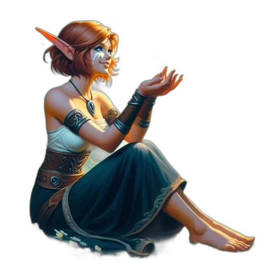 staff, dress, jewelry, face transparent PNG cut-out