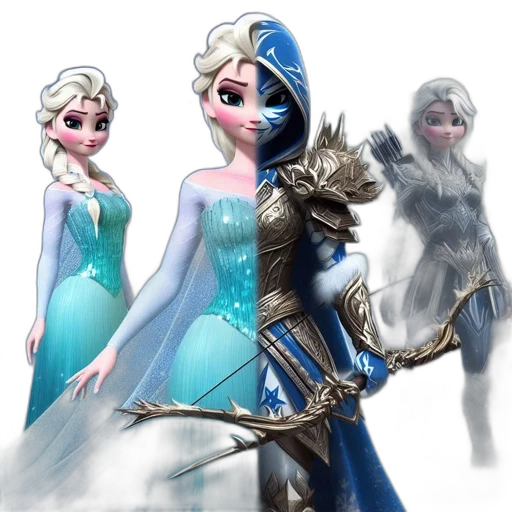 crown, dress, sword, staff transparent PNG cut-out