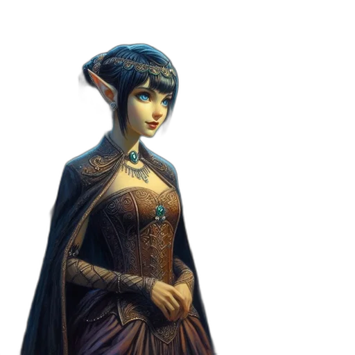 dress, staff, fantasy art, concept art transparent PNG cut-out