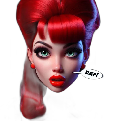 face, hair, concept art, 3d render transparent PNG cut-out