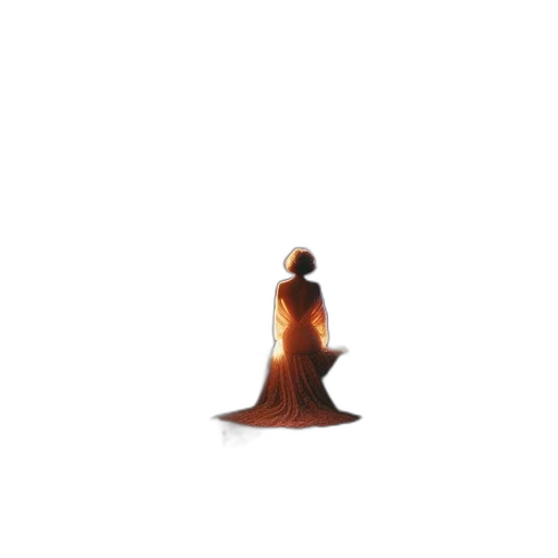 dress, staff, creature, hair transparent PNG cut-out