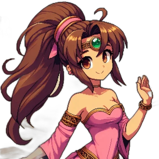 dress, staff, crown, anime transparent PNG cut-out
