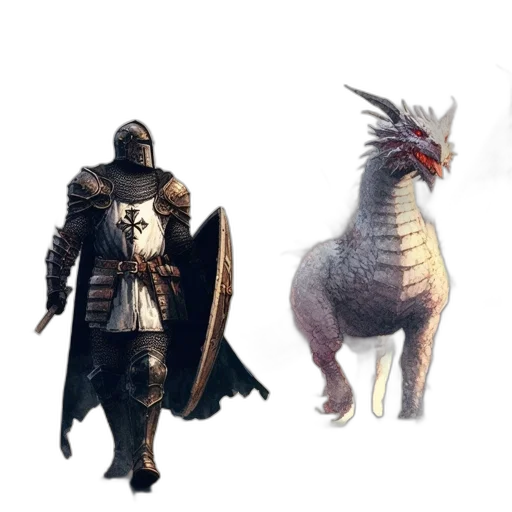 dragon, animal, sword, creature transparent PNG cut-out
