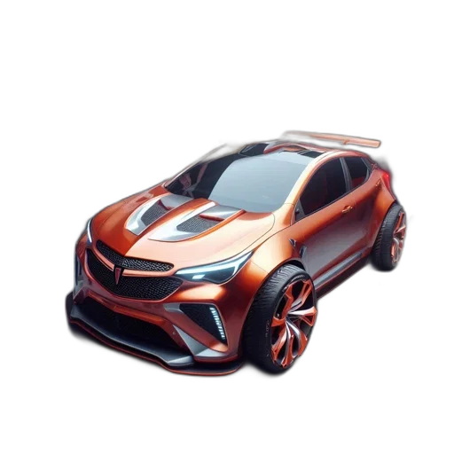 car, 3d render, concept art, photorealistic transparent PNG cut-out