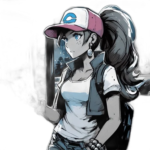 hat, staff, weapon, anime transparent PNG cut-out
