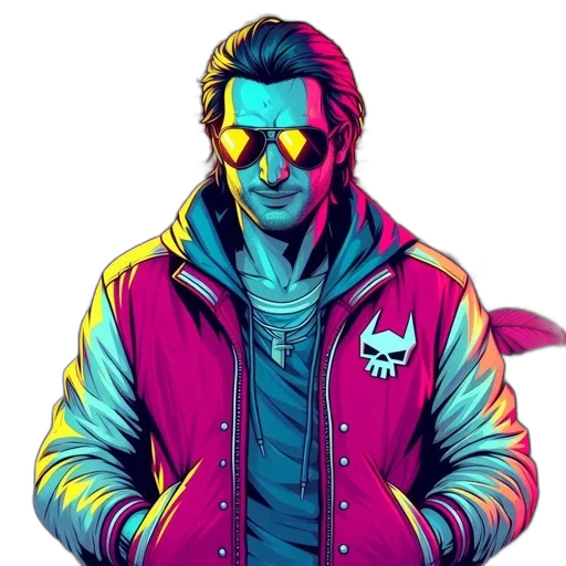 jacket, cyberpunk, pixel art, concept art transparent PNG cut-out