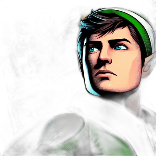 face, comic book art, 3d render, photorealistic transparent PNG cut-out