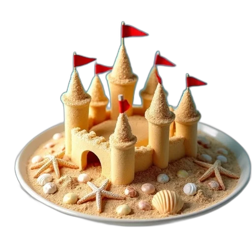 food, crown, 3d render, sandcastle transparent PNG cut-out