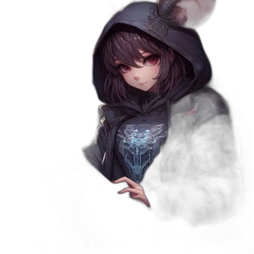 jacket, face, creature, weapon transparent PNG cut-out