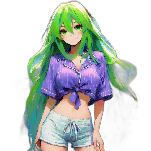 dress, jacket, hair, staff transparent PNG cut-out