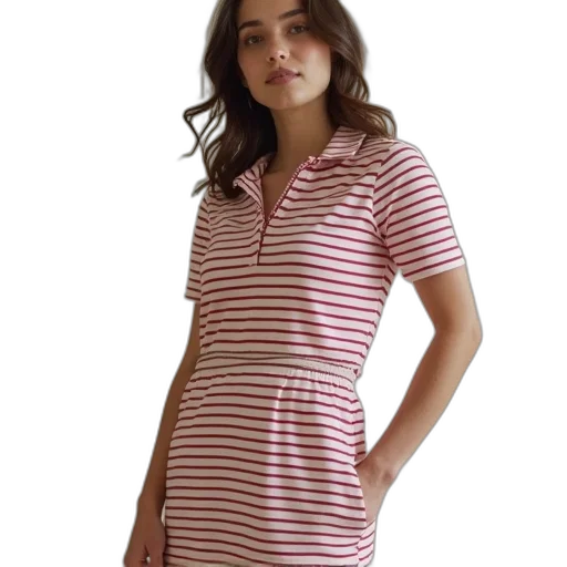 dress, monochrome, striped, polo transparent PNG cut-out