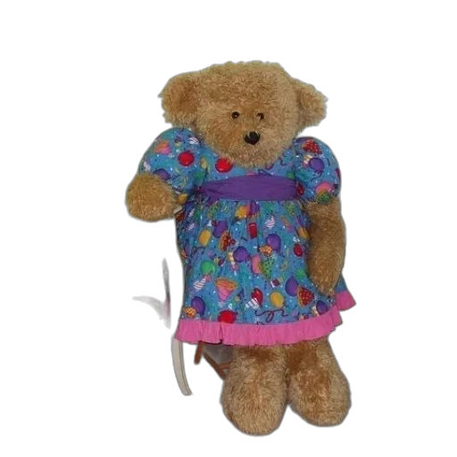 dress, teddy, bear, blue transparent PNG cut-out