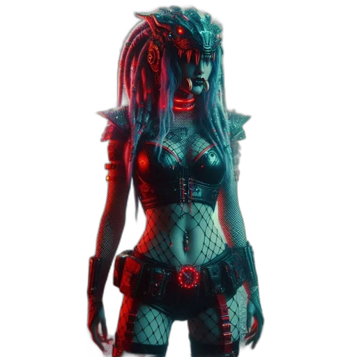 robot, dress, cyberpunk, concept art transparent PNG cut-out