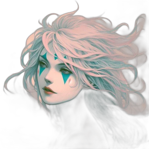 face, mask, hair, creature transparent PNG cut-out