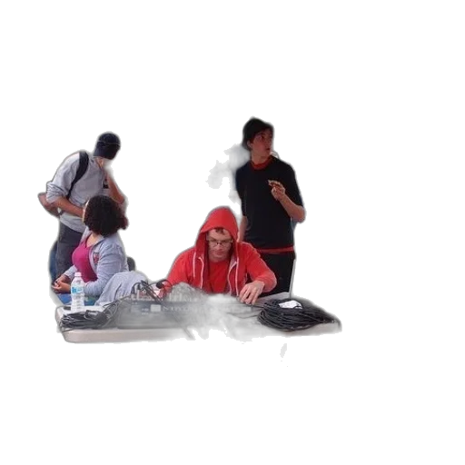 jacket, staff, umbrella, robot transparent PNG cut-out
