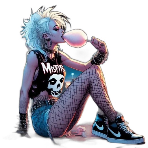 comic book art, concept art, cartoon, cyberpunk transparent PNG cut-out