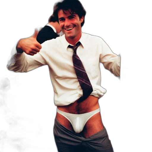 staff, man, smiles, broadly transparent PNG cut-out