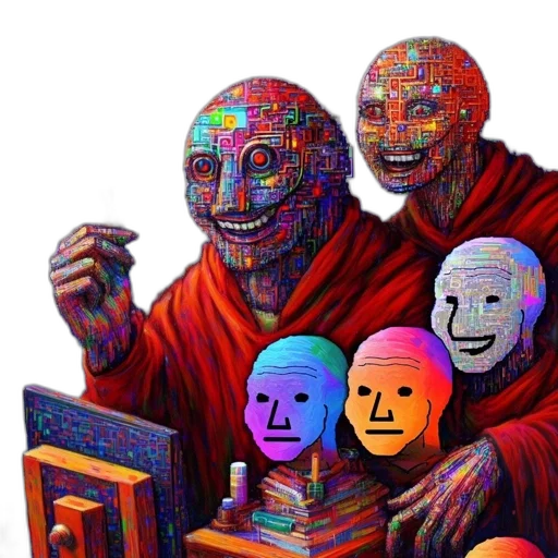 mask, robot, face, vaporwave transparent PNG cut-out