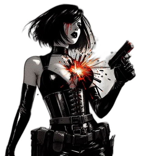 weapon, comic book art, concept art, cyberpunk transparent PNG cut-out