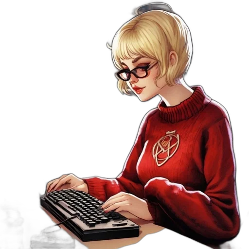 staff, jacket, robot, comic book art transparent PNG cut-out