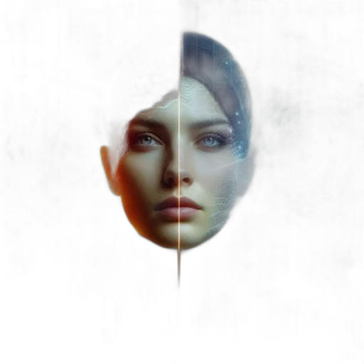 face, mask, robot, photorealistic transparent PNG cut-out