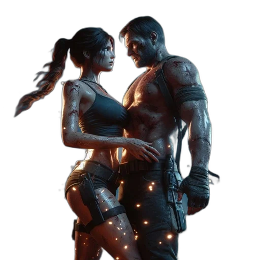 concept art, cyberpunk, comic book art, fantasy art transparent PNG cut-out