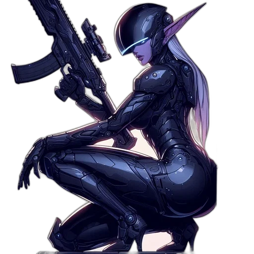 weapon, robot, concept art, cyberpunk transparent PNG cut-out