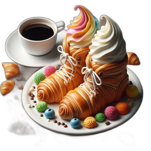 food, photorealistic, 3d render, whimsical transparent PNG cut-out