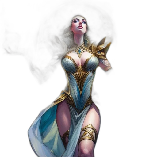 dress, fantasy art, concept art, comic book art transparent PNG cut-out