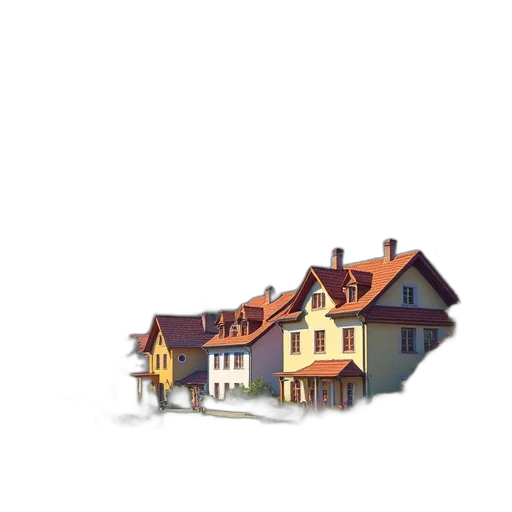 building, furniture, umbrella, car transparent PNG cut-out
