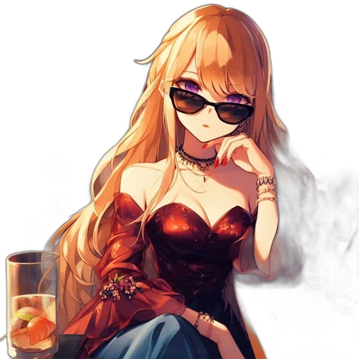 dress, anime, fantasy art, pixel art transparent PNG cut-out