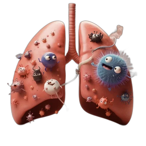 concept art, smoker, lung, depicted transparent PNG cut-out