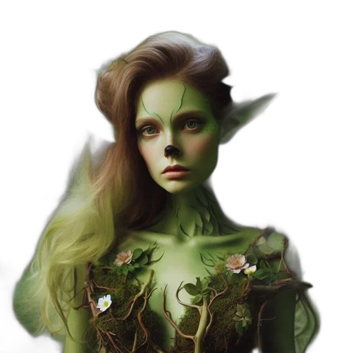 face, creature, crown, fantasy art transparent PNG cut-out
