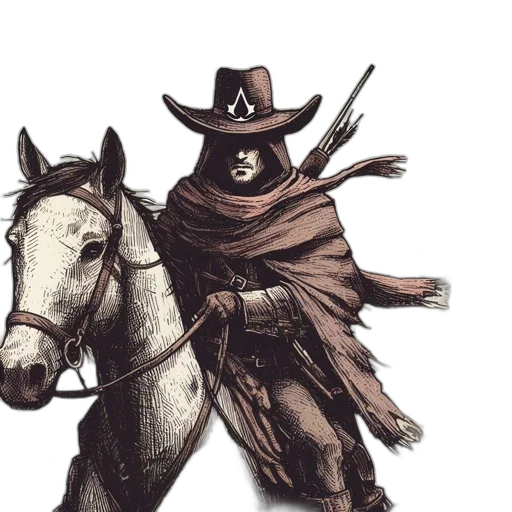 mask, hat, jacket, staff transparent PNG cut-out