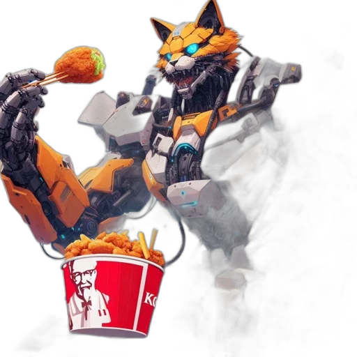 food, robot, concept art, 3d render transparent PNG cut-out